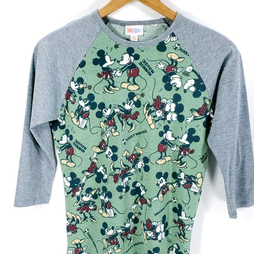Disney Lularoe Randy Shirt Women's XS Multicolor Mickey Minnie Mouse Dance